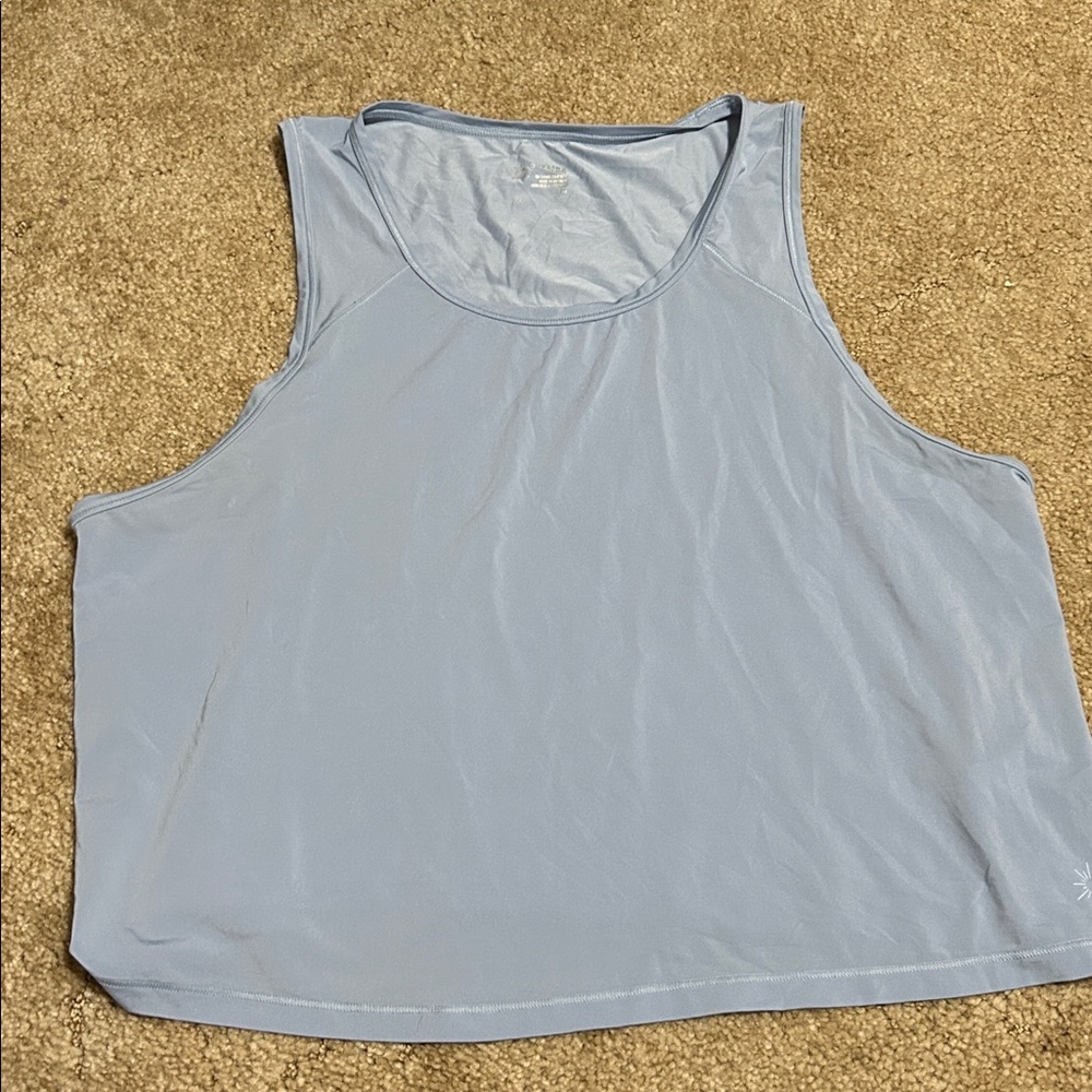 OFFLINE By Aerie Workout Crop Tank Lightweight Blue Top Size Large